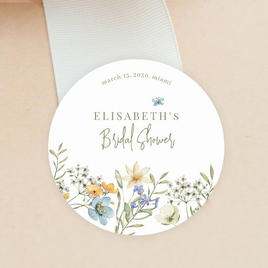 Boho wildflower spring vrijgezellenfeest gepersona ronde sticker