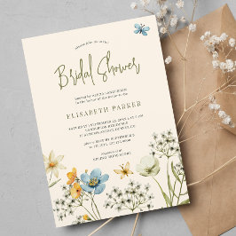 Boho wildflower spring vrijgezellenfeest kaart