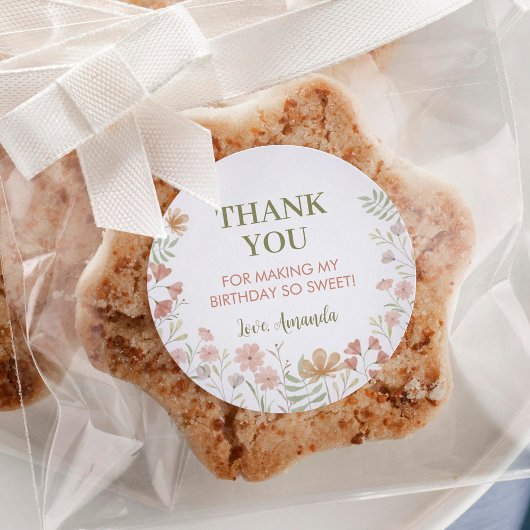 Boho Wildflower Sticker Favor Labels Verjaardag