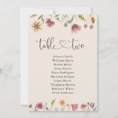 Boho Wildflower Tafel nummer 2 Zitkaarten (Voorkant)