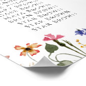 Boho Wildflower | Tafelnummer Zitkaart Poster (Hoek)