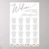 Boho Wildflower | Tafelnummer Zitkaart Poster (Voorkant)