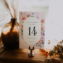 Boho Wildflower | Tafelnummerkaart Kaart