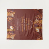 Boho Wildflower Terracotta herfst bruiloft achterg Wandkleed (Voorkant (horizontaal))