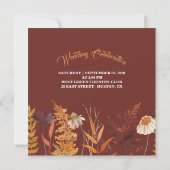 Boho Wildflower Terracotta Herfst Huwelijk (Achterkant)