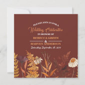 Boho Wildflower Terracotta Herfst Huwelijk (Voorkant)