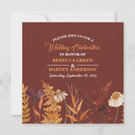 Boho Wildflower Terracotta Herfst Huwelijk