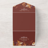 Boho Wildflower Terracotta Herfst Huwelijk All In One Uitnodiging (Buitenkant)