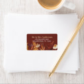 Boho Wildflower Terracotta Herfst Huwelijk Etiket (Insitu)