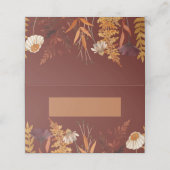 Boho Wildflower Terracotta Herfst Huwelijk Plaatskaartje (Buitenkant ongevouwen)