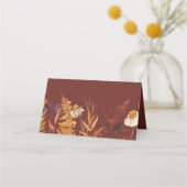 Boho Wildflower Terracotta Herfst Huwelijk Plaatskaartje (Achterkant)
