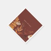 Boho Wildflower Terracotta Herfst Huwelijk Servet (Hoek)