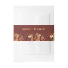 Boho Wildflower Terracotta Herfst Huwelijk Uitnodigingen Wikkel