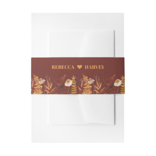 Boho Wildflower Terracotta Herfst Huwelijk Uitnodigingen Wikkel