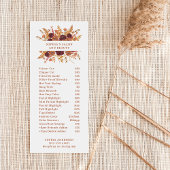 Boho Wildflower Terracotta | Salon prijslijst Reclamekaart