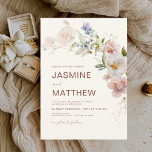 Boho Wildflower Terracotta Wedding Invitation<br><div class="desc">Op zoek naar een verbluffende uitnodiging om de toon te zetten voor je aanstaande wilde, op bloem gerichte bruiloft? Onze uitnodiging voor een waterverf wilde bloem bruiloft is de perfecte keuze! Met zijn prachtige waterverf van delicate wilde bloemen in zachte, romantische tinten, zal deze uitnodiging je gasten zeker imponeren. Onze...</div>