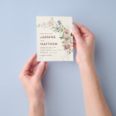 Boho Wildflower Terracotta Wedding Invitation Flyer (Hand)