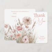 Boho Wildflower Thank You Card Bedankkaart (Voorkant / Achterkant)