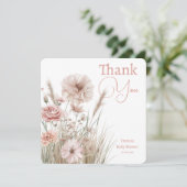Boho Wildflower Thank You Card Bedankkaart (Staand voorkant)