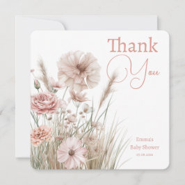Boho Wildflower Thank You Card Bedankkaart