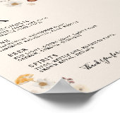 Boho Wildflower The Bar Wedding Sign Poster (Hoek)