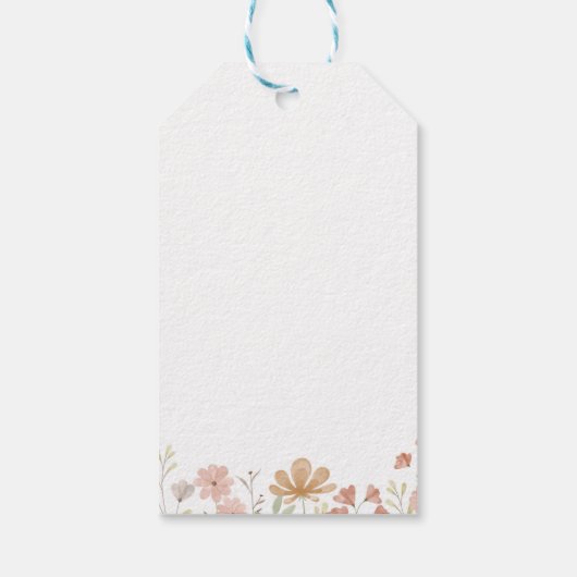 Boho Wildflower Thema Dank u Label Cadeaulabel (Achterkant)