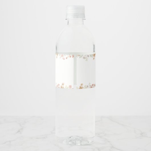 Boho Wildflower Thema Waterfles Label Waterfles Etiket (Achterkant)