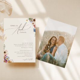 Boho Wildflower | Traditionele beige foto van beig Kaart