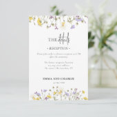 boho wildflower Trouwaccommodatie QR Code Informatiekaartje (Staand voorkant)