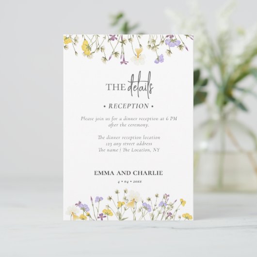 boho wildflower Trouwaccommodatie QR Code Informatiekaartje (Staand voorkant)