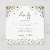 boho wildflower Trouwaccommodatie QR Code Informatiekaartje (Voorkant)