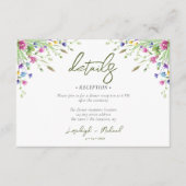 boho wildflower Trouwaccommodatie QR Code Informatiekaartje (Voorkant)