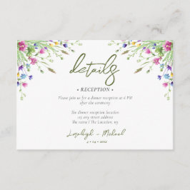 boho wildflower Trouwaccommodatie QR Code Informatiekaartje