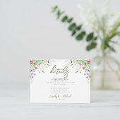 boho wildflower Trouwaccommodatie QR Code Informatiekaartje (Staand voorkant)