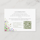 boho wildflower Trouwaccommodatie QR Code Informatiekaartje (Achterkant)