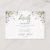 boho wildflower Trouwaccommodatie QR Code Informatiekaartje (Voorkant)