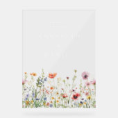 Boho Wildflower Trouwbegroeting Acryl Bord (Voorkant)