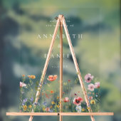 Boho Wildflower Trouwbegroeting Acryl Bord (Neutraal)