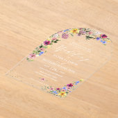 Boho Wildflower Trouwfeest Acryl Uitnodigingen (Laagn)