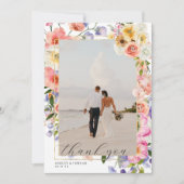 Boho Wildflower | Trouwfoto Bedankkaart (Voorkant)