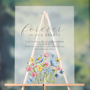 Boho Wildflower Trouwherdenking Acryl Bord