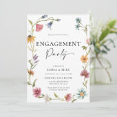 Boho Wildflower Trouwkaart Uitnodiging (Staand voorkant)