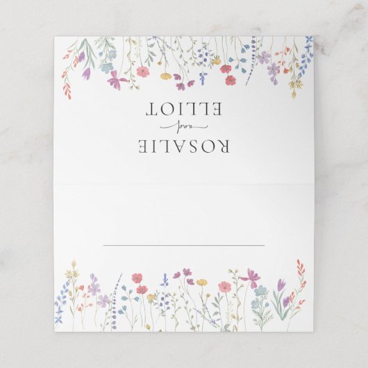 Boho Wildflower Trouwplaats Kaart Plaatskaartje (Buitenkant ongevouwen)
