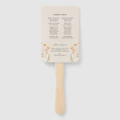 Boho Wildflower Trouwprogramma Hand Fan Handwaaier (Achterkant)