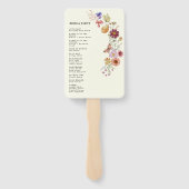 Boho Wildflower Trouwprogramma Hand Fan Handwaaier (Achterkant)