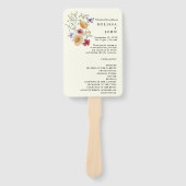 Boho Wildflower Trouwprogramma Hand Fan Handwaaier (Voorkant)