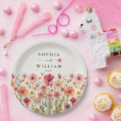 Boho Wildflower Trouwtafel Decor Papieren Bordje (Feest)