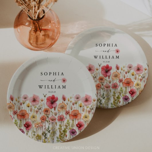Boho Wildflower Trouwtafel Decor Papieren Bordje
