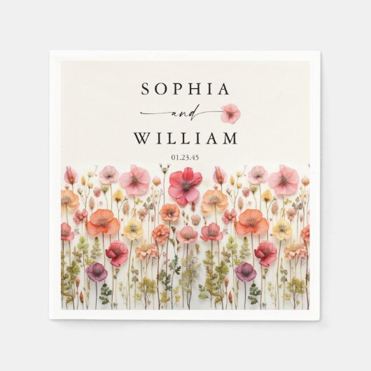 Boho Wildflower Trouwtafel Decor Servet (Voorkant)