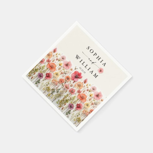 Boho Wildflower Trouwtafel Decor Servet (Hoek)